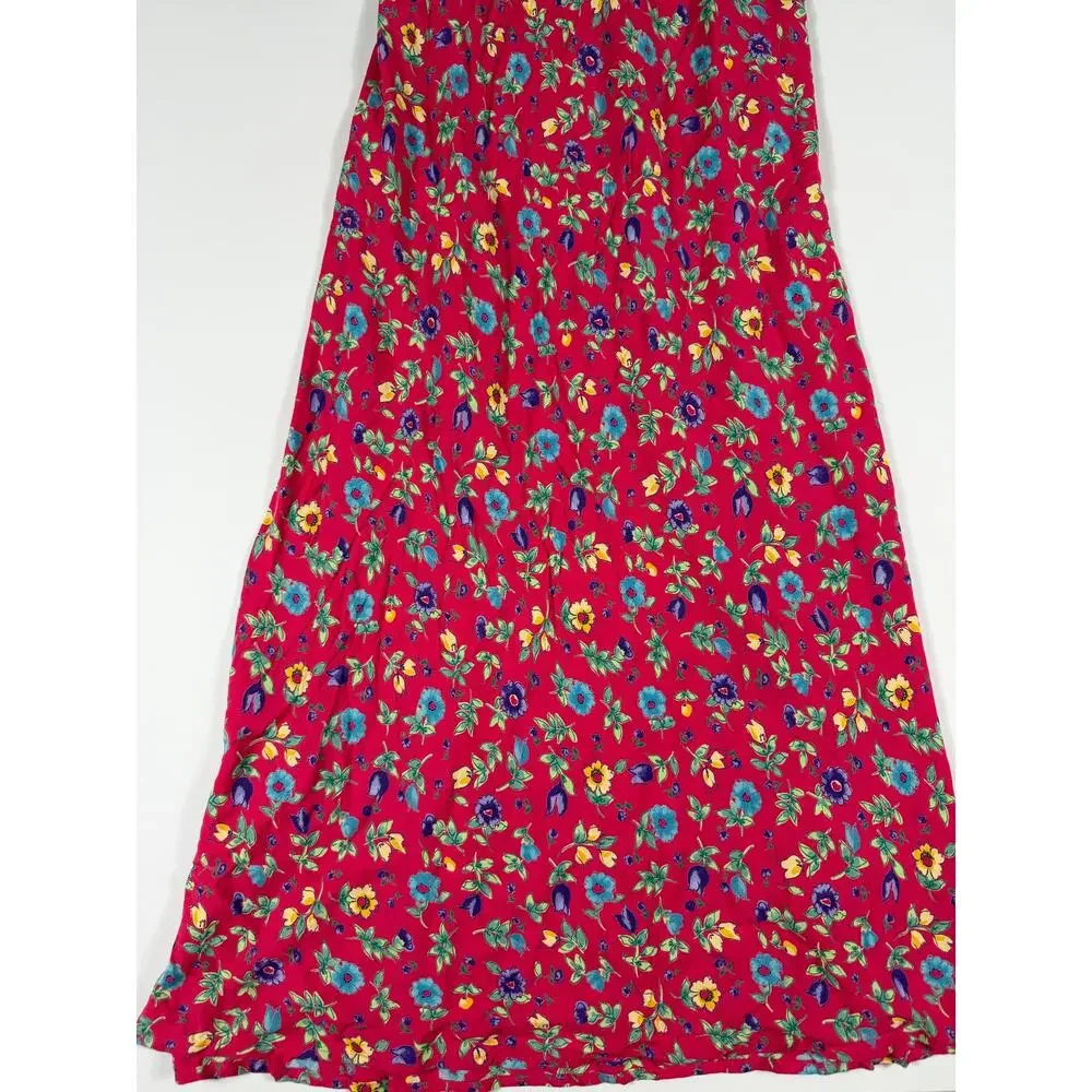 Hanna Andersson Vintage Pink Floral Rayon Maxi Dress Size XL extra large